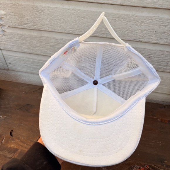 Vintage Bridgestone Firestone Crown mesh trucker hat corduroy White trucking sna - Picture 5 of 5